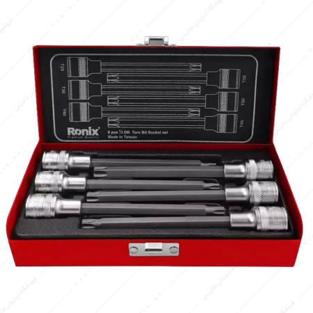 جعبه بکس 1/2 اینچ ستاره ای بلند 6 پارچه کد RH-2691 برند رونیکس